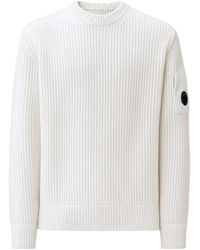 C.P. Company - Wool-Blend Crew-Neck Sweater With Lens Detail - Lyst
