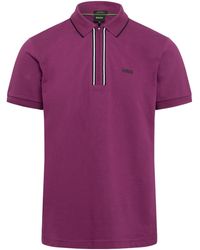 BOSS - Halfzip Shortsleeve Polo Shirt - Lyst