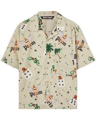 Palm Angels - All-Over Graphic Printed Bowling Shirt - Lyst