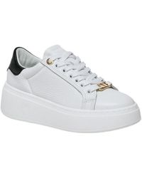 Twinset - Contrasting-Heel Leather Trainers - Lyst