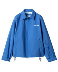 Miu Miu - Logo-Embroidered Zipped Jacket - Lyst
