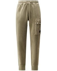 C.P. Company - Brushed Emerized Diagonal Fleece Cargo Lens Sweatpants - Lyst