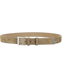 Prada - Logo-Plaque Suede Belt - Lyst