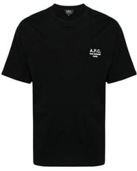 A.P.C. - Logo Embroidered Crewneck T-Shirt - Lyst