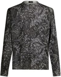 Etro - Paisley Intarsia-Knitted Long-Sleeved Jumper - Lyst