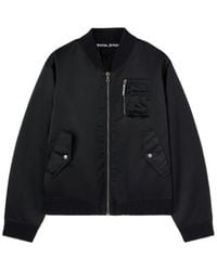 Palm Angels - Curved Logo Zipped Bomber Jacket - Lyst