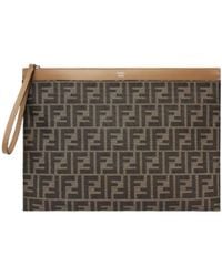 Fendi - Ff Large Flat Pouch - Lyst