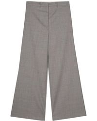 Low Classic - Mlange Wide-Leg Trousers - Lyst