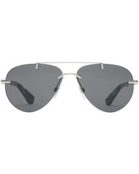 Burberry - Aviator Logo-Print Sunglasses - Lyst