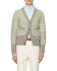 Thom Browne - 4-Bar Mélange-Effect Button-Up Cardigan - Lyst