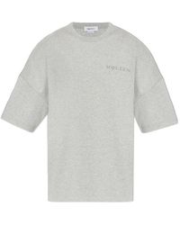 McQueen - Logo Printed Oversized T-Shirt - Lyst