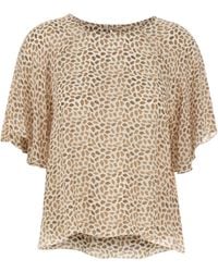 Kaos - Printed Round-Neck Blouse - Lyst