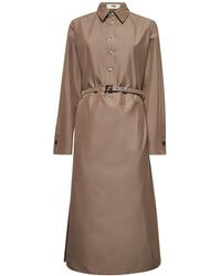 Fendi - Belted Waist Long Sleeved Shirt Dress - Lyst