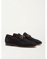 Gucci - Horsebit Detailed Denim Loafers - Lyst