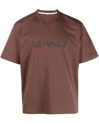 Sunnei - Logo Printed Crewneck T-Shirt - Lyst