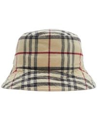 Burberry - Checked Bucket Hat - Lyst
