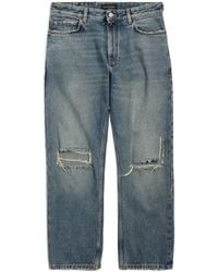 Balenciaga - Distressed Straight-Leg Jeans - Lyst