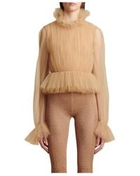 KHAITE - Pleated Transparent Tulle Top - Lyst