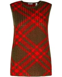 Burberry - 'Check' Dark Nylon Blend Vest - Lyst