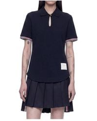 Thom Browne - Keyhole-Detail Polo Shirt - Lyst