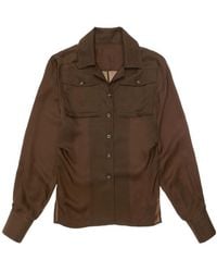 Helmut Lang - Long-Sleeve Satin-Finish Shirt - Lyst