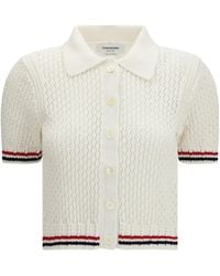 Thom Browne - Short Sleeve Buttoned Cardigan - Lyst