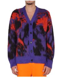 MSGM - Abstract Printed Long-Sleeved Cardigan - Lyst