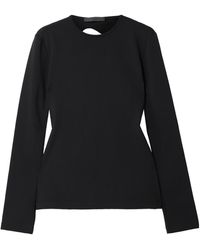 Tibi - Cutout Stretch-Jersey T-Shirt - Lyst