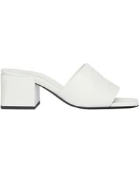 Courreges - 55Mm Leather Block-Heel Sandals - Lyst