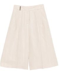 Peserico - Front-Pleat Shorts - Lyst