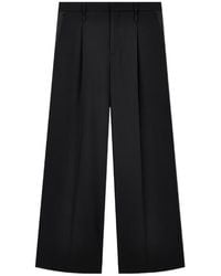 Emporio Armani - Pleated Wide-Leg Trousers With A High Waist And Belt Loops - Lyst
