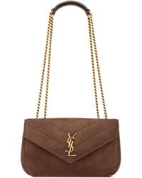 Saint Laurent - Loulou Logo Plaque Small Shoulder Bag - Lyst