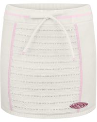 CASABLANCA - Logo-Detail Knit Mini Skirt - Lyst