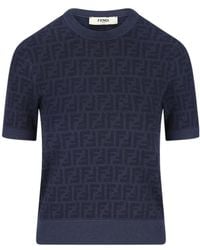 Fendi - Ff Short-Sleeve Knitted Sweater - Lyst