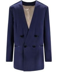 Alberta Ferretti - Double-Breasted V-Neck Blazer - Lyst