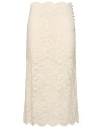Rabanne - High-Waist Floral Lace Midi Skirt - Lyst