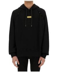 Versace Jeans Couture - Couture Logo Plaque Drawstring Hoodie - Lyst