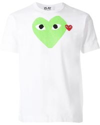 COMME DES GARÇONS PLAY - T-Shirt With Round Neck And Short Sleeves - Lyst