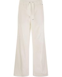 Herno - Resort Cotton Trousers With Drawstring - Lyst