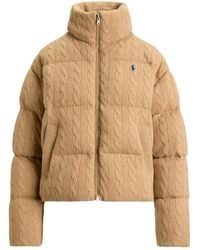 Polo Ralph Lauren - Cable-Knit Quilted Cotton Jacket - Lyst