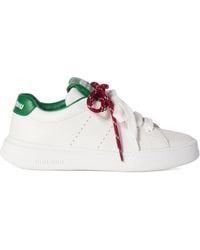 Miu Miu - Round-Toe Lace-Up Sneakers - Lyst