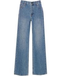 Self-Portrait - Embellished Denim Straight Leg Jeans - Lyst