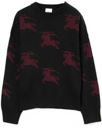 Burberry - Logo Intarsia-Knit Crewneck Jumper - Lyst