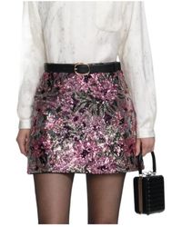 Self-Portrait - Sequined Belted Mini Skirt - Lyst