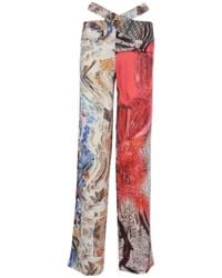 Marine Serre - Graphic-Print High-Waisted Trousers - Lyst