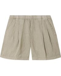 James Perse - Pleated Linen Shorts - Lyst