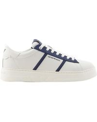 Emporio Armani - Logo Printed Low-Top Sneakers - Lyst
