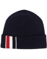 Thom Browne - Stripe Detail Merino Beanie - Lyst