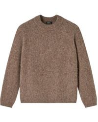 A.P.C. - Crew Neck Ribbed-Trim Sweater - Lyst