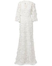 Monique Lhuillier - Bridal Floral Lace Gown - Lyst